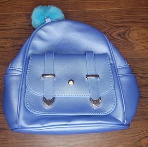 Blue mini backpack purse